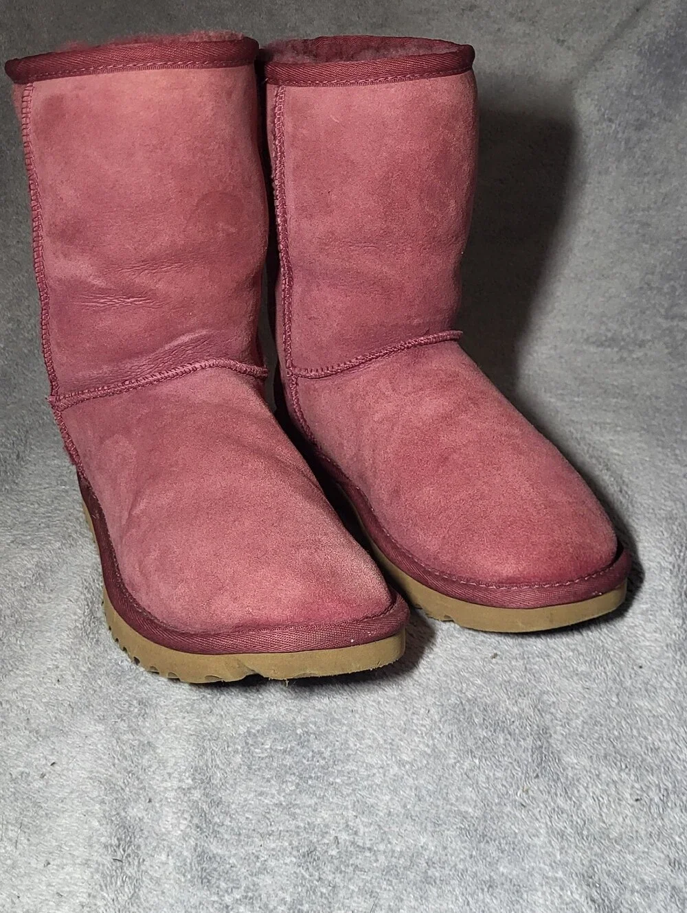 UGG Australia 5825 Pink Sheepskin Lined Mid-Calf Pull On Boots US 5 EU 36